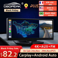 OBDPEAK K2 10.26 Cal wideorejestrator samochodowy 4K 3840*2160P GPS Carplay i Android kamera samochodowa Dashboard nawigacja GPS 5G WIFI rejestrator jazdy 1
